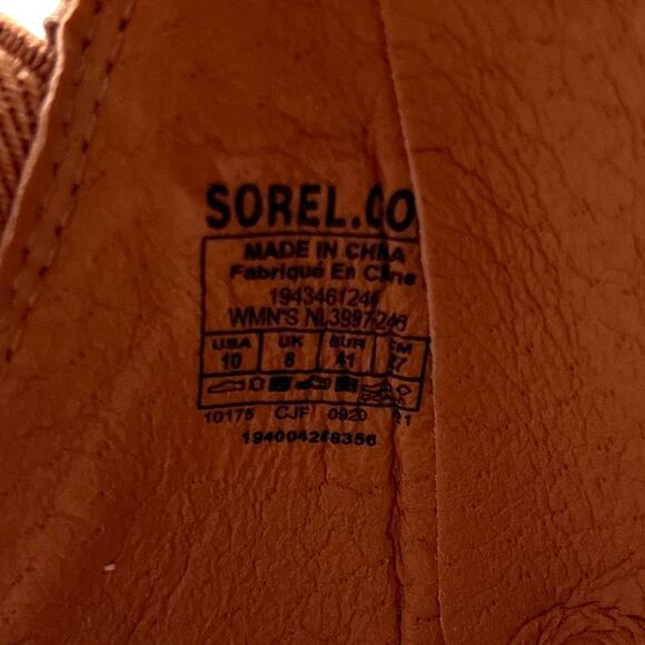 SOREL Cameron Flatform Sandals Womens 10 Tan White Platform Wide Strap Comfort - Picture 7 of 12